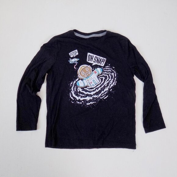 new without tags kids long sleeve shirt christmas gingerbread man astronaut - Picture 2 of 3